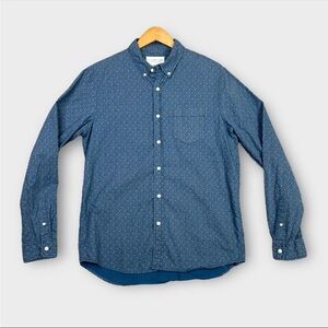 Denim Supply Ralph Lauren Shirt Men Large Blue Paisley Denim Chambray Button Up